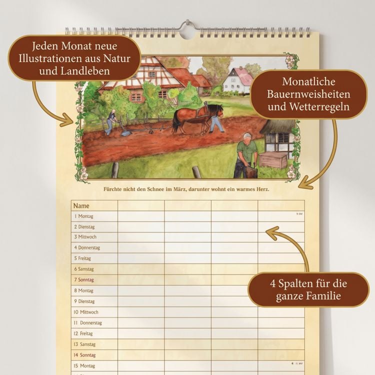 Produktbild: Bauernkalender Familienplaner 2027