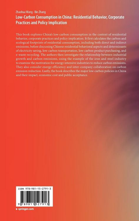 Produktbild: Low-Carbon Consumption in China: Residential Behavior, Corporate Practices and Policy Implication