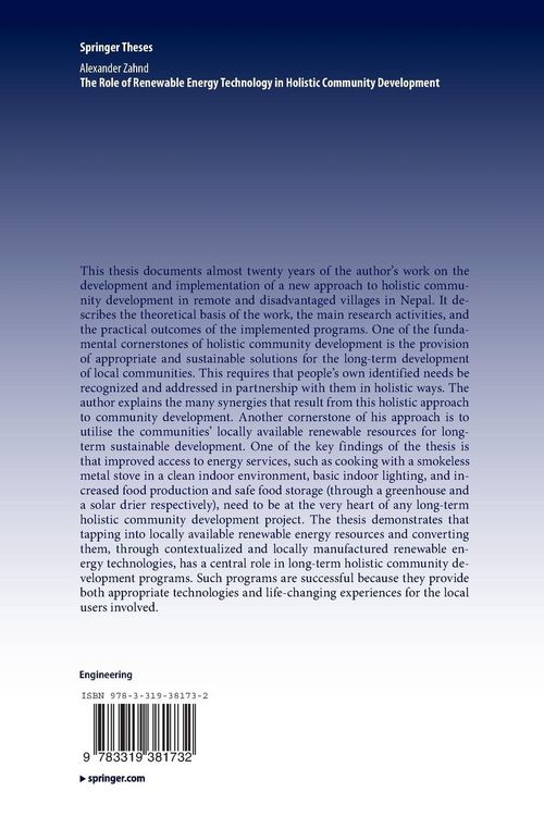 Produktbild: The Role of Renewable Energy Technology in Holistic Community Development