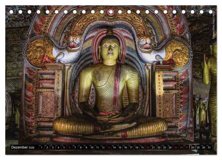 Produktbild: Sri Lanka 2026 Kulturh&ouml;hepunkte (Tischkalender 2026 DIN A5 quer), CALVENDO Monatskalender