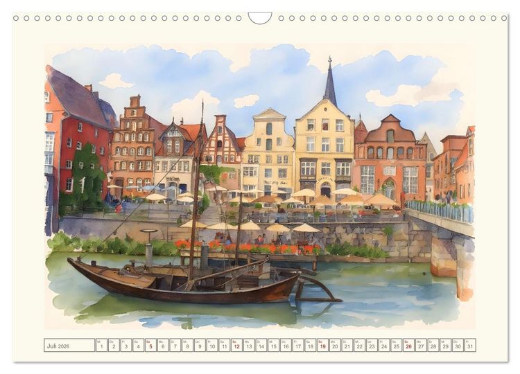 Produktbild: Zauberhaftes L&uuml;neburg (Wandkalender 2026 DIN A3 quer), CALVENDO Monatskalender