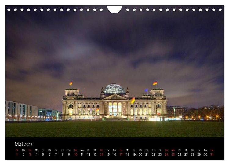 Produktbild: Europ&auml;ische St&auml;dte bei Nacht (Wandkalender 2026 DIN A4 quer), CALVENDO Monatskalender
