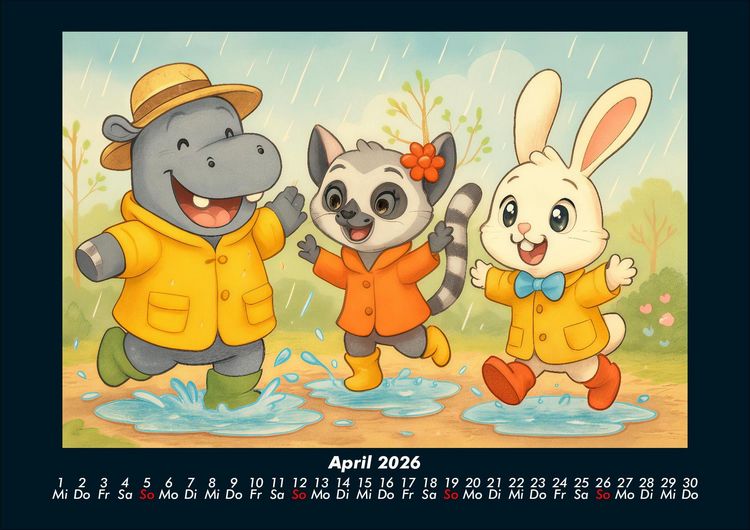 Produktbild: Sash, Lulu & Bouncy - Freunde f&uuml;rs ganze Jahr 2026 Fotokalender DIN A4
