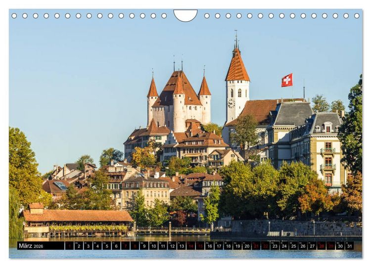 Produktbild: Die sch&ouml;nsten Ansichten der Schweiz (Wandkalender 2026 DIN A4 quer), CALVENDO Monatskalender