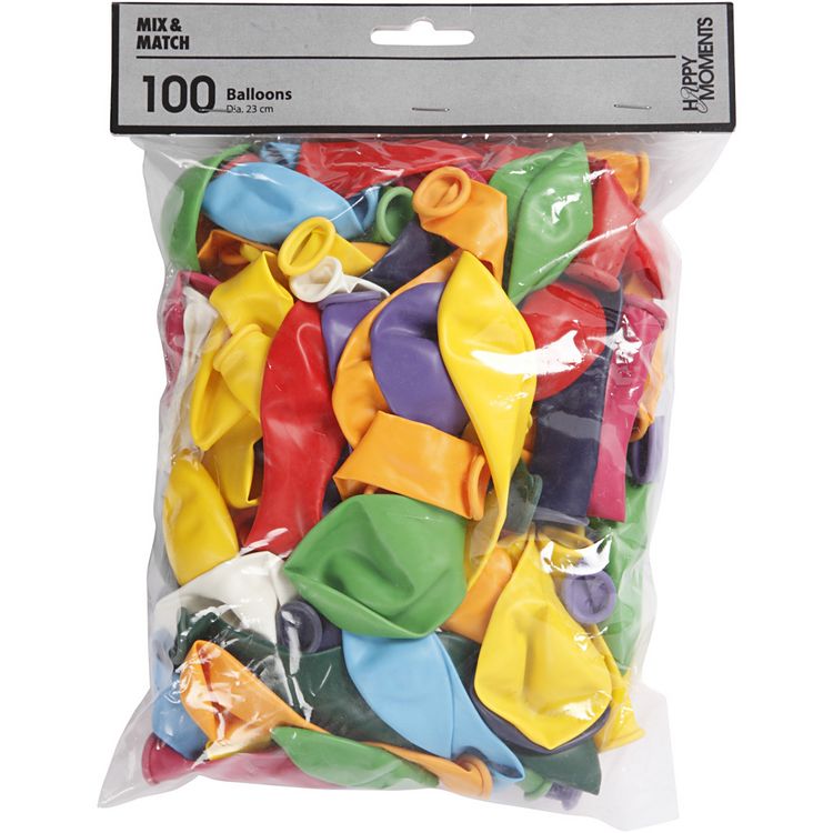 Produktbild: Creativ Company Ballons, Rund, D 23 cm, sortierte Farben, 100 Stk