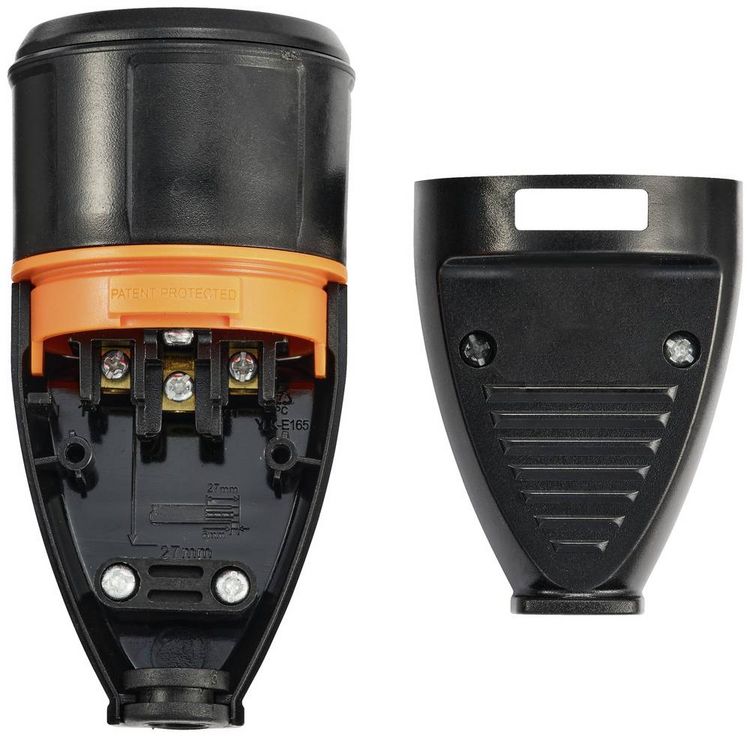 Produktbild: Sygonix SY-5597566 Schutzkontaktkupplung Kunststoff verriegelbar 250 V/AC Schwarz, Orange