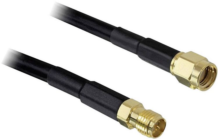 Produktbild: Delock WLAN-Antennen Verl&auml;ngerungskabel [1x RP-SMA-Stecker - 1x RP-SMA-Buchse] 2.00m Schwarz