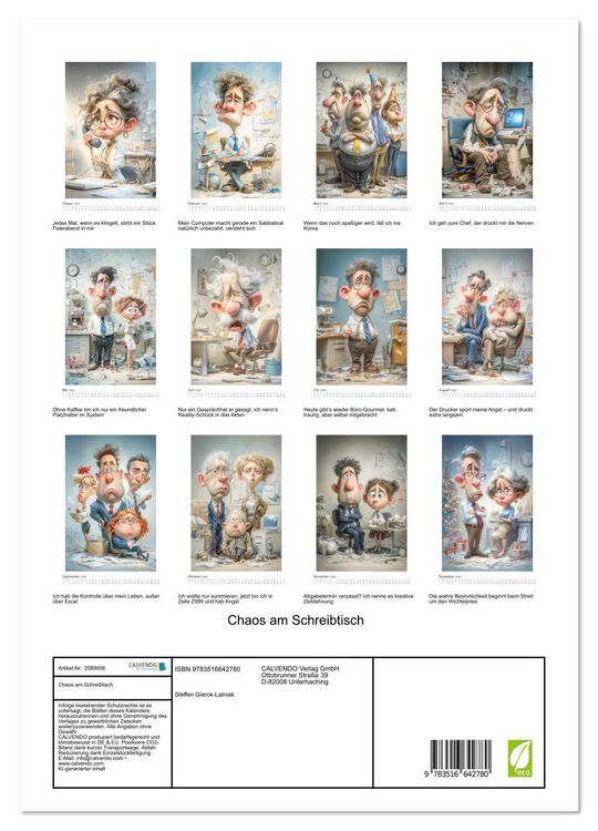 Produktbild: Chaos am Schreibtisch (Wandkalender 2026 DIN A3 hoch), CALVENDO Monatskalender