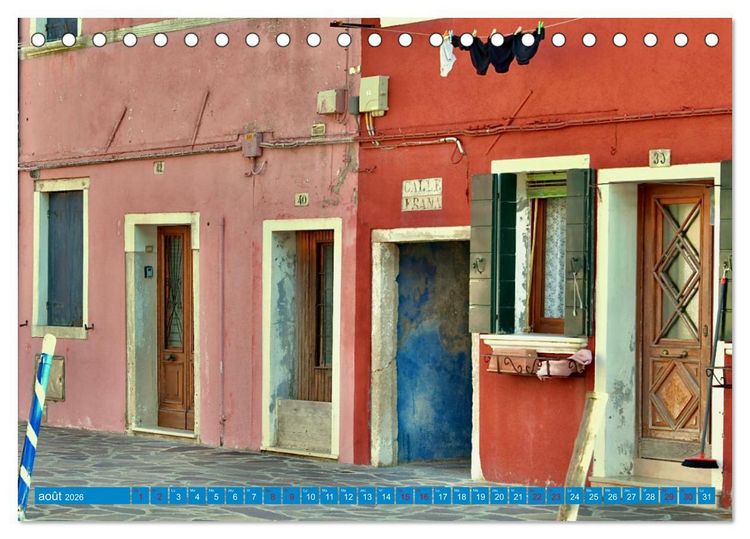 Produktbild: Le linge de Burano (Calendrier de bureau 2026 DIN A5 vertical), CALVENDO calendrier mensuel