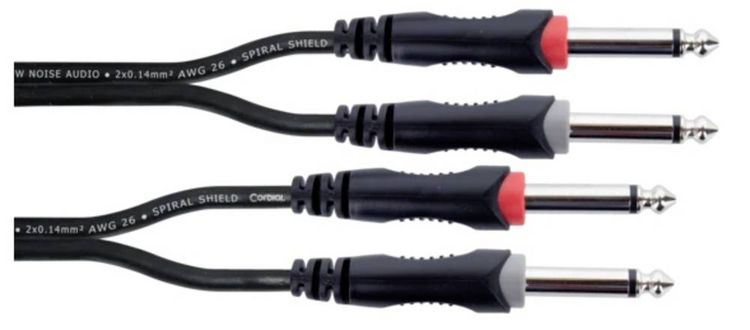 Produktbild: Cordial 14844 Klinke Audio Anschlusskabel [2x Klinkenstecker 6.3mm (mono) - 2x Klinkenstecker 6.3mm (mono)] 1.50m Schwarz
