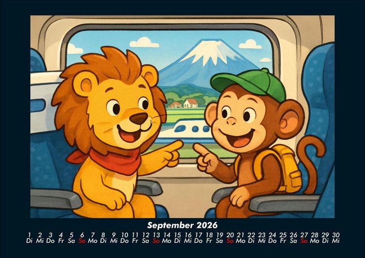 Produktbild: Buschi & Milo - Reise durch Japan 2026 Fotokalender DIN A4