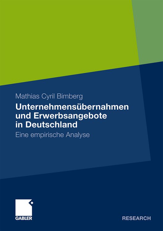 Produktbild: Unternehmens&uuml;bernahmen und Erwerbsangebote in Deutschland