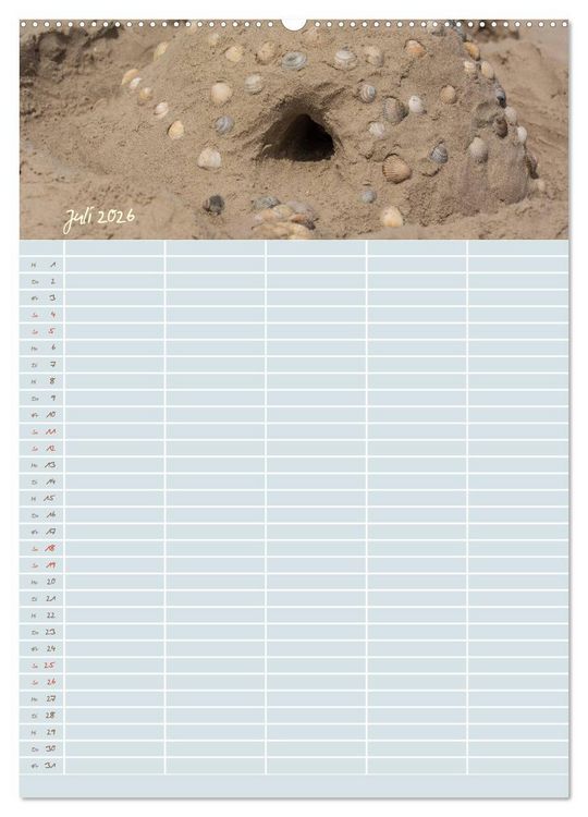 Produktbild: Kleine Sand-Sch&ouml;nheiten / Familienplaner (hochwertiger Premium Wandkalender 2026 DIN A2 hoch), Kunstdruck in Hochglanz