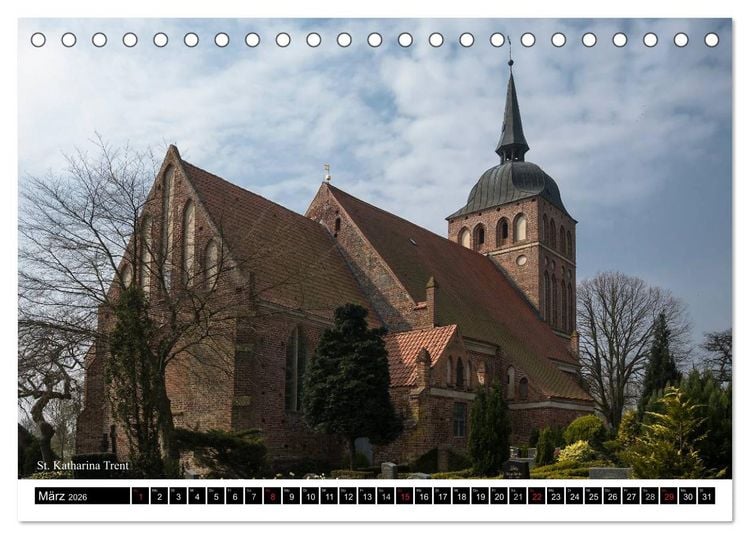 Produktbild: Dorfkirchen auf R&uuml;gen (Tischkalender 2026 DIN A5 quer), CALVENDO Monatskalender