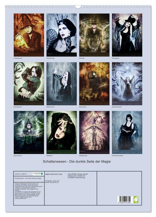 Produktbild: Schattenwesen - Die dunkle Seite der Magie (Wandkalender 2026 DIN A2 hoch), CALVENDO Monatskalender