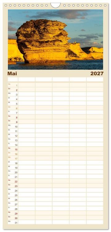Produktbild: Familienplaner 2027 - Bonifacio. Korsika mit 5 Spalten (Wandkalender, 21 x 45 cm) CALVENDO
