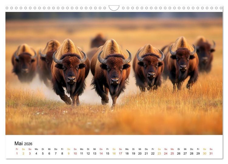 Produktbild: B&uuml;ffel - Ikonen der Wildnis (Wandkalender 2026 DIN A3 quer), CALVENDO Monatskalender
