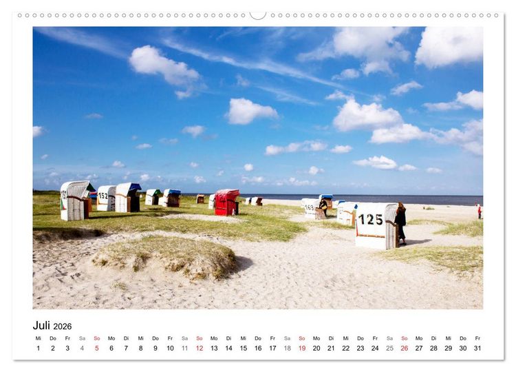 Produktbild: OSTFRIESLAND Strand und Mee(h)r (hochwertiger Premium Wandkalender 2026 DIN A2 quer), Kunstdruck in Hochglanz