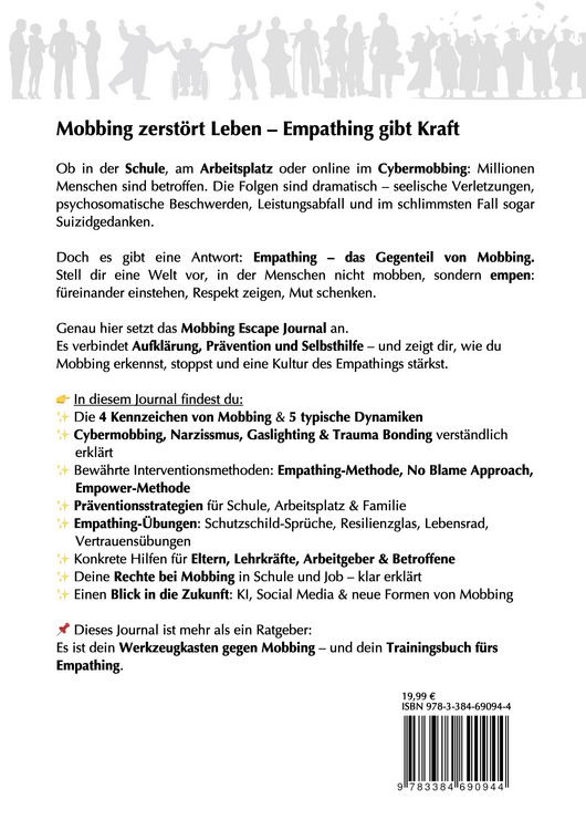 Produktbild: Mobbing Escape Journal | Empathing statt Mobbing | Dein Kompass f&uuml;r Pr&auml;vention & Intervention