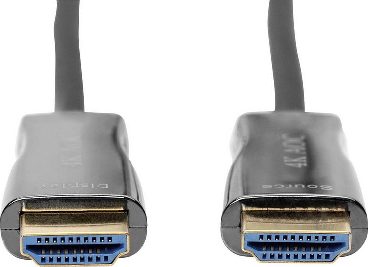 Produktbild: Digitus HDMI / Glasfaser Anschlusskabel HDMI-A Stecker, HDMI-A Stecker 20.00 m Schwarz AK-330125-200-S 4K UHD HDMI-Kabel