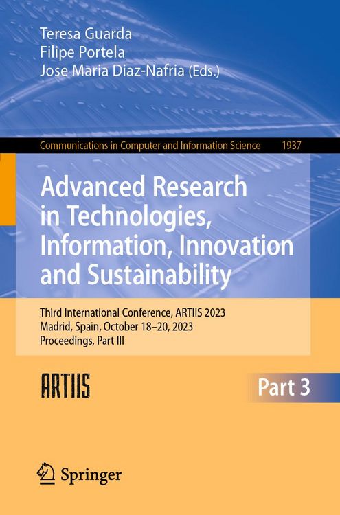Produktbild: Advanced Research in Technologies, Information, Innovation and Sustainability