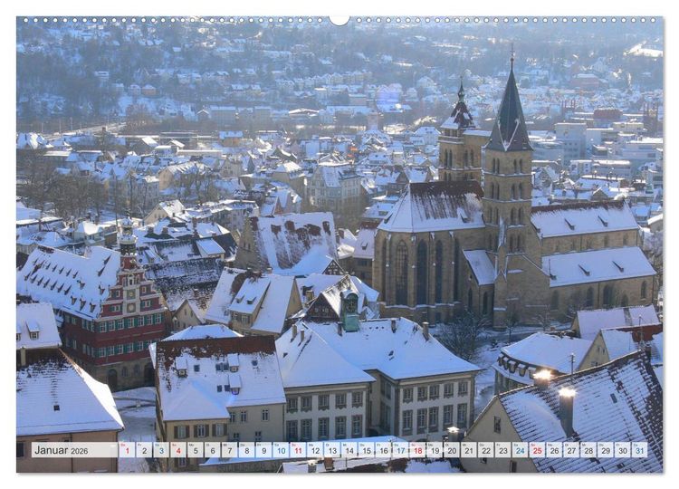 Produktbild: Esslingen zwischen Tag und Nacht (hochwertiger Premium Wandkalender 2026 DIN A2 quer), Kunstdruck in Hochglanz