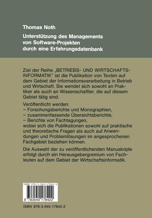 Produktbild: Unterst&uuml;tzung des Managements von Software-Projekten durch eine Erfahrungsdatenbank