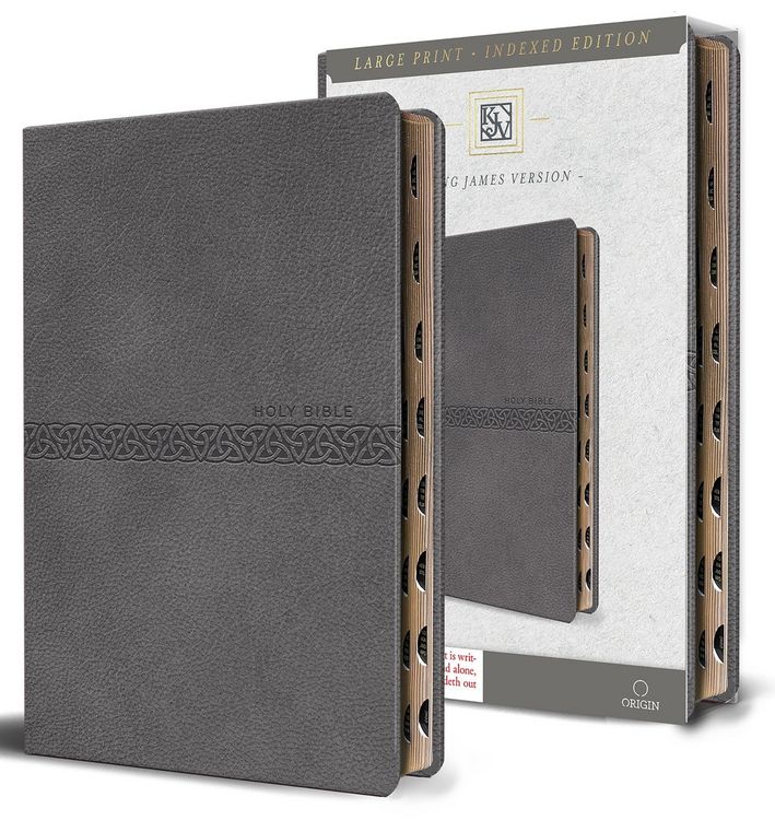Produktbild: KJV Medium Format Large Print Gray Leathersoft with Index