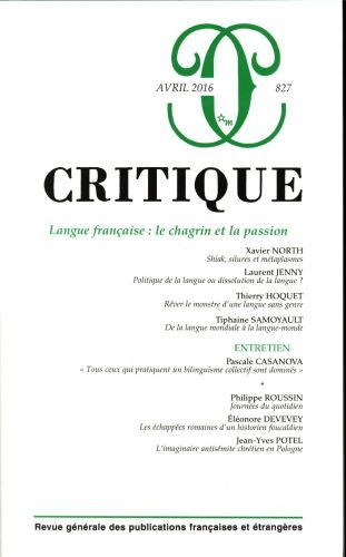 Produktbild: Critique: No 827, avril 2016
