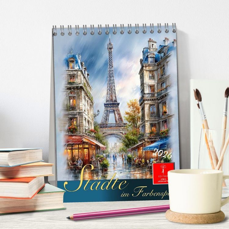 Produktbild: St&auml;dte im Farbenspiel (Tischkalender 2026 DIN A5 hoch), CALVENDO Monatskalender