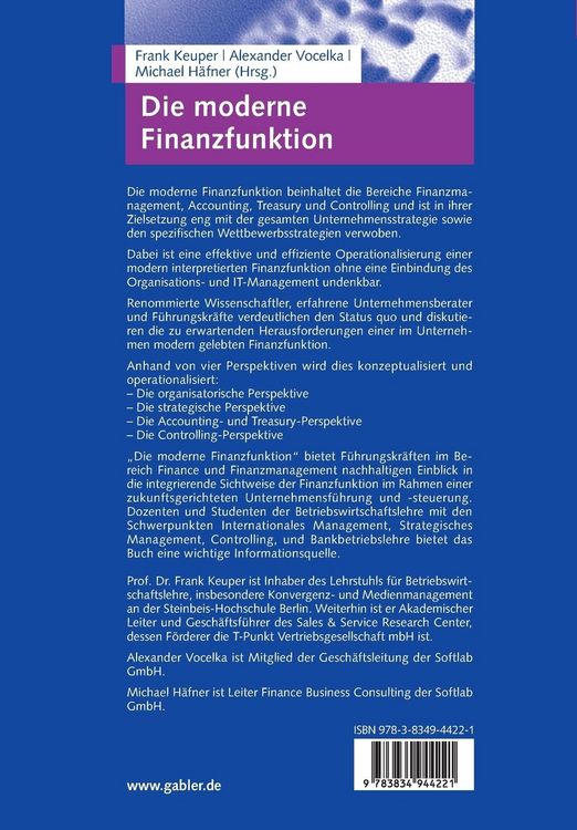 Produktbild: Die moderne Finanzfunktion