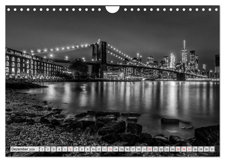 Produktbild: BROOKLYN BRIDGE Das Wahrzeichen von New York City (Wandkalender 2026 DIN A4 quer), CALVENDO Monatskalender
