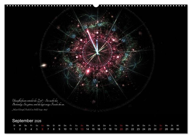 Produktbild: Zeit 2026 - Grafiken und Zitate (hochwertiger Premium Wandkalender 2026 DIN A2 quer), Kunstdruck in Hochglanz
