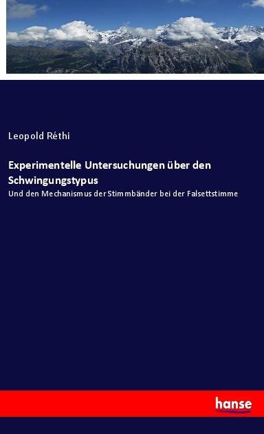 Produktbild: Experimentelle Untersuchungen &uuml;ber den Schwingungstypus