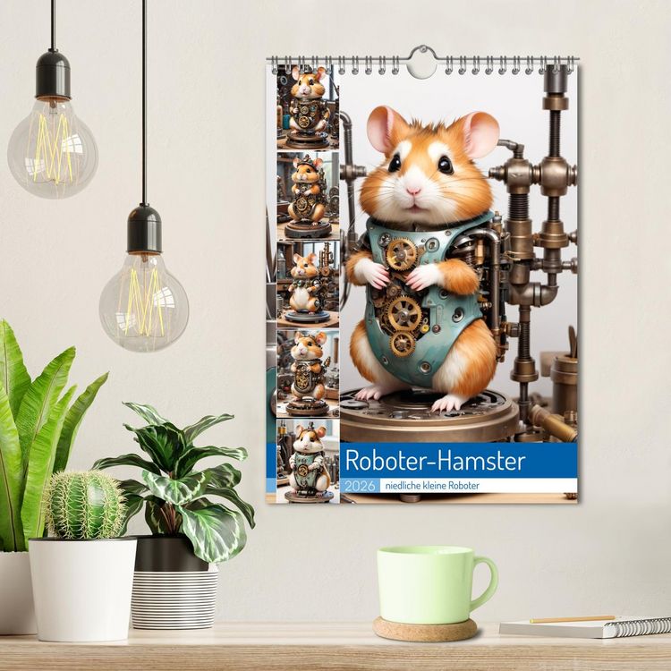 Produktbild: Roboter-Hamster - niedliche kleine Roboter (Wandkalender 2026 DIN A4 hoch), CALVENDO Monatskalender