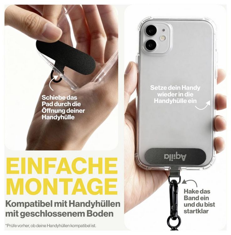 Produktbild: Aqiila USB-C&reg; Kabel USB 3.0 USB-C&reg;, Apple Lightning Stecker 1.5 m Schwarz Handykette AQLYCBPBICL1BK084