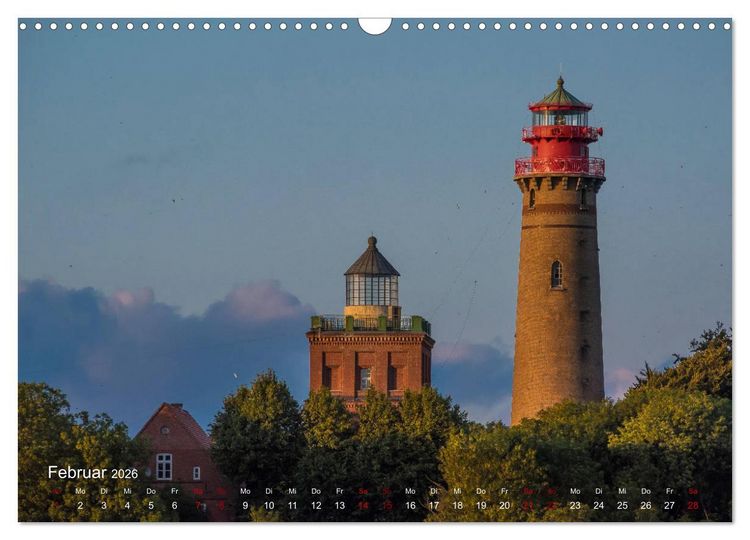 Produktbild: Die sch&ouml;nsten Leuchtt&uuml;rme - Deutsche Ostsee (Wandkalender 2026 DIN A3 quer), CALVENDO Monatskalender