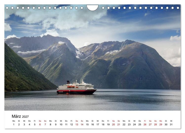 Produktbild: Hurtigruten - Bezaubernde Sch&ouml;nheit der norwegischen K&uuml;ste (Wandkalender 2027 DIN A4 quer), CALVENDO Monatskalender
