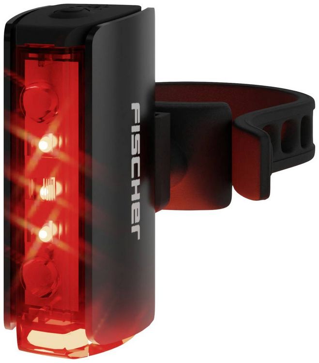 Produktbild: FISCHER FAHRRAD Fahrrad-R&uuml;cklicht PLUS TWIN STOP LED Schwarz