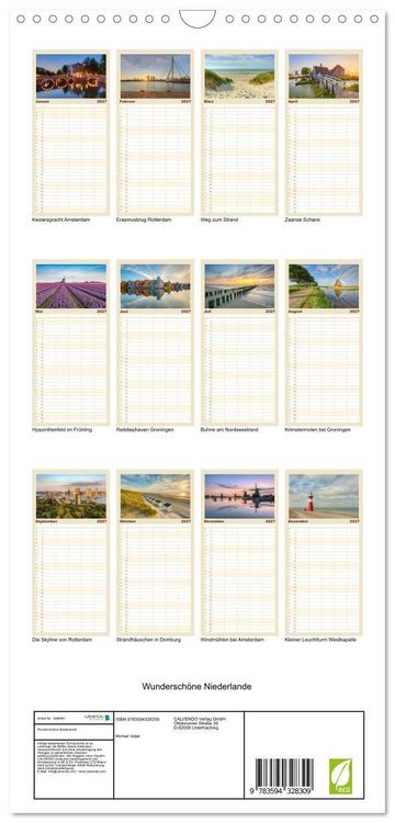 Produktbild: Familienplaner 2027 - Wundersch&ouml;ne Niederlande mit 5 Spalten (Wandkalender, 21 x 45 cm) CALVENDO