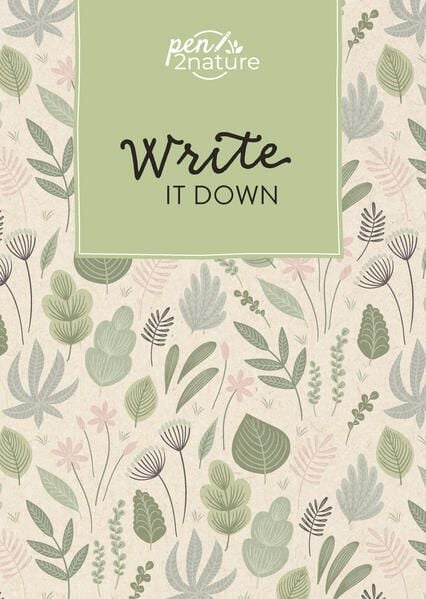 Produktbild: Write It Down &bull; Nachhaltiges Notizbuch in A5 mit Hardcover und Pflanzen-Motiv
