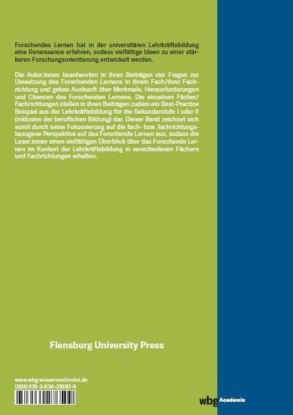 Produktbild: Forschendes Lernen in der fach- und fachrichtungsbezogenen, universit&auml;ren Lehrkr&auml;ftebildung