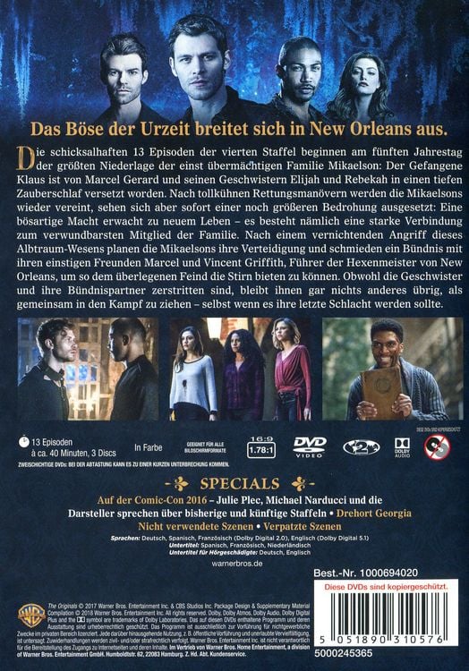 Produktbild: The Originals - Die komplette Staffel 4 [3 DVDs]