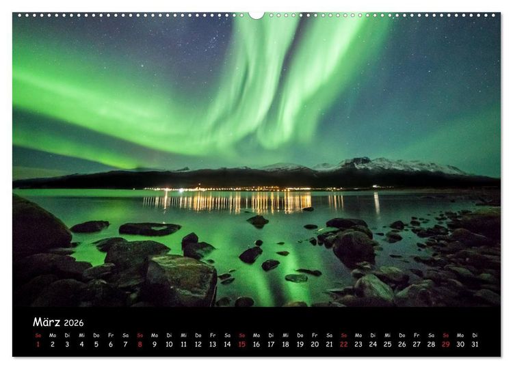 Produktbild: Nordlichtkalender (Wandkalender 2026 DIN A2 quer), CALVENDO Monatskalender
