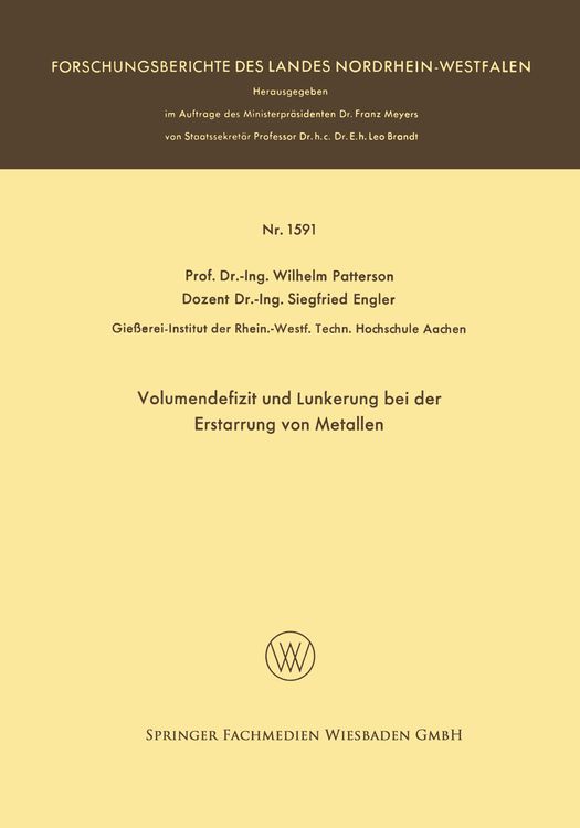 Produktbild: Volumendefizit und Lunkerung bei der Erstarrung von Metallen