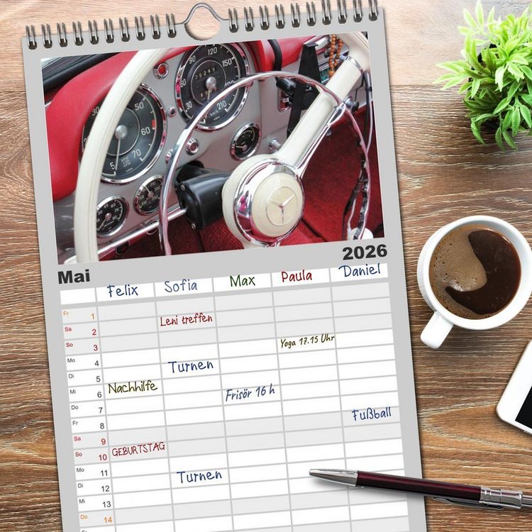 Produktbild: Familienplaner 2026 - Der SL - &Auml;sthetik pur von Mercedes Benz mit 5 Spalten (Wandkalender, 21 x 45 cm) CALVENDO