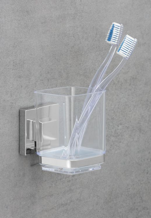 Produktbild: Vacuum-Loc&reg; Zahnputzbecher Mod. Quadro Edelstahl, Befestigen ohne bohren