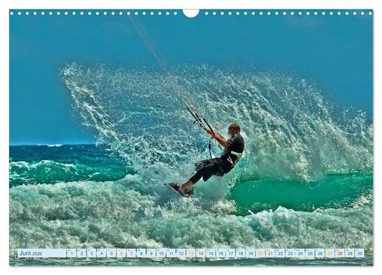 Produktbild: Kitesurfen - &uuml;ber den Wellen (Wandkalender 2026 DIN A3 quer), CALVENDO Monatskalender