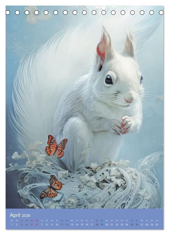 Produktbild: Wundervoll zarte Tierportraits (Tischkalender 2026 DIN A5 hoch), CALVENDO Monatskalender