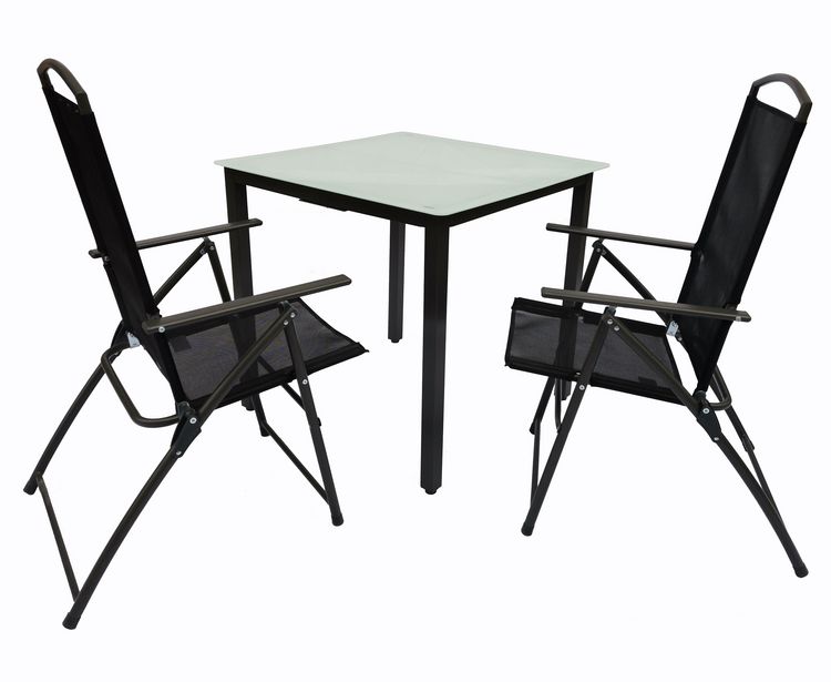 Produktbild: 3-tlg Sitzgruppe Gartenm&ouml;bel Tisch St&uuml;hle Set 80M